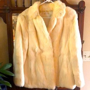 Beautiful  rabbit fur jacket - nice pockets and one front hook closure